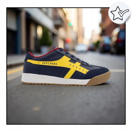 Buty męskie skechers granatowe wygodne lekkie sneakersy 183280/nvyl