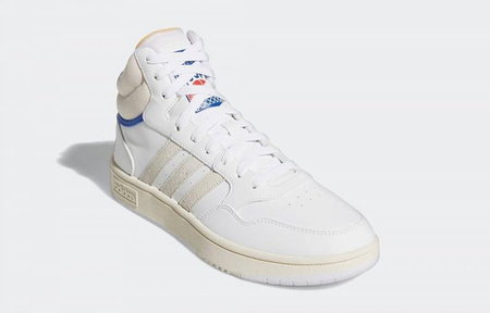 Buty Wysokie Białe Skóra Skórzane Wygodne ADIDAS HOOPS 3.0 MID