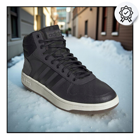 BUTY MĘSKIE SPORTOWE ZIMOWE WYSOKIE OCIEPLANE ADIDAS HOOPS GZ7959