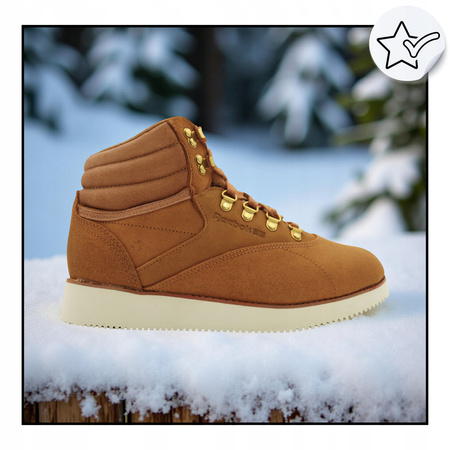 Buty Sneakersy Wysokie Damskie Na Zimę Wygodne Skórzane REEBOK