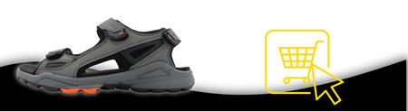 Sandały Męskie Wygodne Lekkie Na Lato DK 8137 GRAY/ORANGE