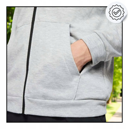 Bluza męska z kapturem sportowa szara na zamek Nike Dri-FIT CJ4317 063 R.XL