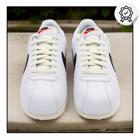 Damskie Sportowe Sneakersy Białe Skórzane Nike Cortez DN1791 100 r. 36,5