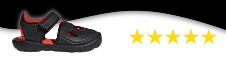 Sandałki Dziecięce Czarne Wygodne Na Basen Rzepy ADIDAS FORTASWIM 