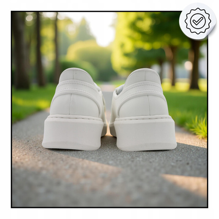 Buty męskie skechers wygodne lekkie wsuwane białe 183177/wht