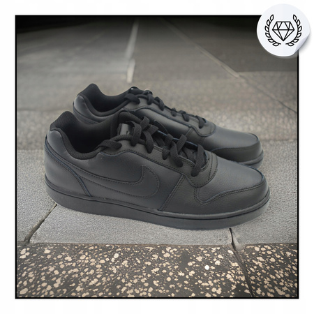 BUTY SPORTOWE MĘSKIE CZARNE WYGODNE SKÓRA NIKE EBERNON AQ1775 003 r. 42,5