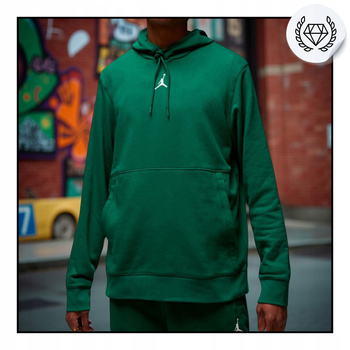Bluza Męska Wygodna Ciepła Zielona Z Kapturem NIKE JORDAN CV8437 341 R. M
