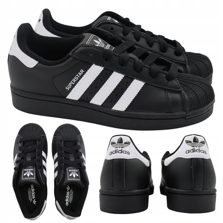 BUTY SPORTOWE DAMSKIE SKÓRA CZARNE SNEAKERSY ADIDAS SUPERSTAR JI0079