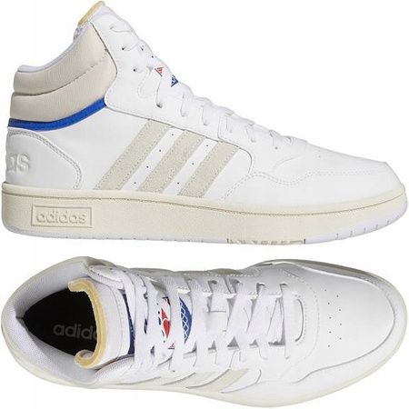 Buty Wysokie Białe Skóra Skórzane Wygodne ADIDAS HOOPS 3.0 MID