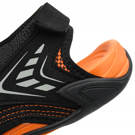 Sandały Damskie Młodzieżowe Lekkie Wygodne DK 3431 BLK/ORANGE
