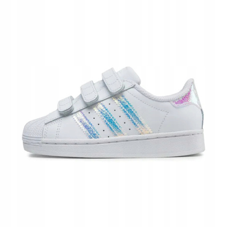 BUTY SPORTOWE DZIECIĘCE BIAŁE WYGODNE NA RZEP ADIDAS SUPERSTAR FV3655 