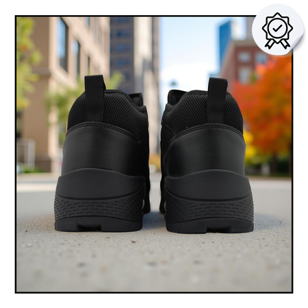 Buty męskie skechers czarne wygodne za kostkę jesień zima 183049/bbk