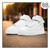 Buty Młodzieżowe Wysokie Wygodne Białe Skórzane NIKE AIR FORCE 1