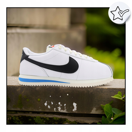 Damskie Sportowe Sneakersy Białe Skórzane Nike Cortez DN1791 100 r. 40