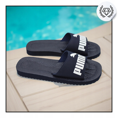 KLAPKI MĘSKIE GRANATOWE NA BASEN NA PLAŻĘ PUMA PURECAT 360262 02 r. 37