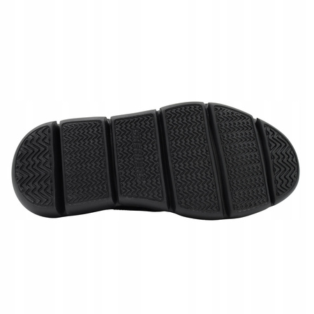 Buty męskie skórzane skechers czarne wygodne wsuwane 205046/bbk 