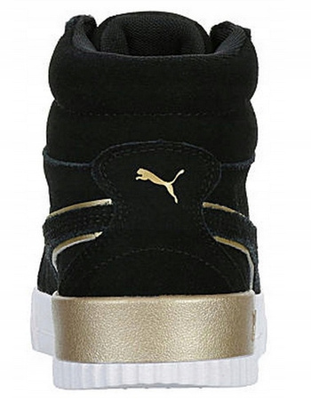 Buty Damskie Czarne Wysokie Wygodne Rzep PUMA CARINA MID SD METAL