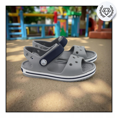 Sandałki dziecięce szare lekkie wygodne crocs crocband 12856 01u 