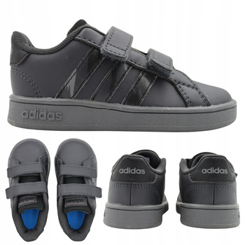 Buty dziecięce czarne adidas Grand Court GW6233