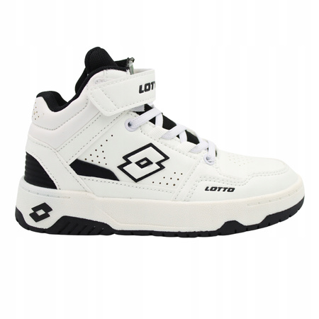 BUTY DZIECIĘCE WYSOKIE BIAŁE EKOSKÓRA LOTTO PIVOOT 2600210K1011