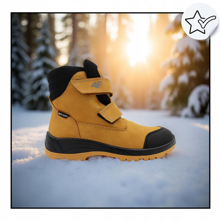 BUTY DZIECIĘCE 4F WYSOKIE skóra NA JESIEŃ ZIMĘ JOBMW250 83S