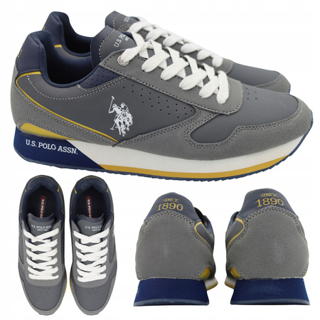 Buty Sneakersy Wygodne Męskie US POLO ASSN NOBIL003-GRY001