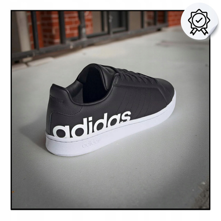 Buty Trampki Czarne Skóra Wygodne Męskie ADIDAS GRAND COURT