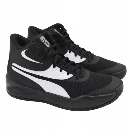Buty Koszykarskie Męskie Wygodne Czarne Skórzane PUMA TRIPLE MID R. 40,5