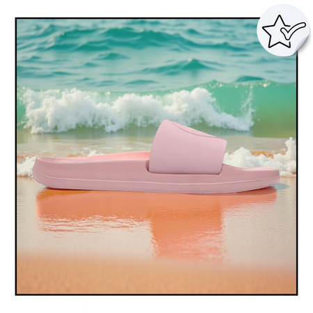 KLAPKI 4F damskie WSUWANE NA PLAŻE NA BASEN RÓŻOWE LEKKIE WYGODNE 
