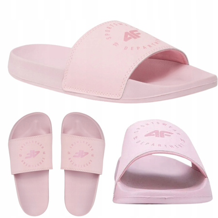 KLAPKI 4F damskie WSUWANE PLAŻOWE BASENOWE NA BASEN WYGODNE RÓŻOWE R. 39