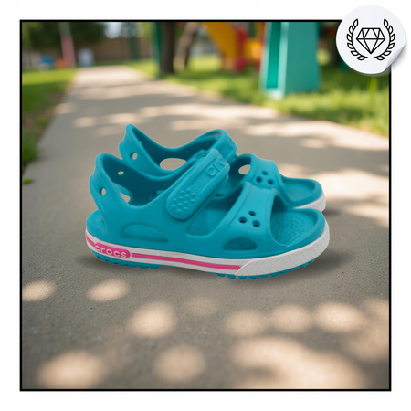 SANDAŁY DZIECIĘCE LEKKIE WYGODNE TURKUSOWE CROCS CROCBAND 148544SL