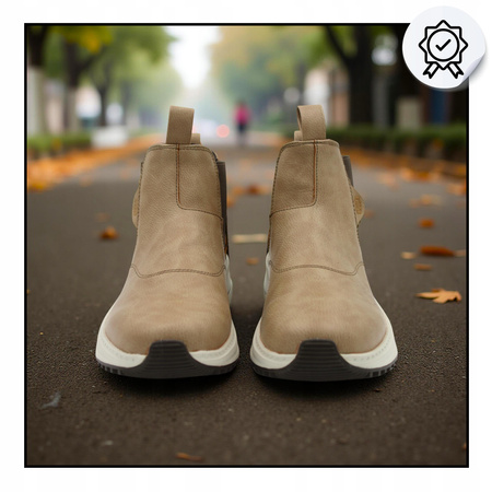 Buty męskie sztyblety beżowe wygodne lekkie wsuwane heydude 442932kr 