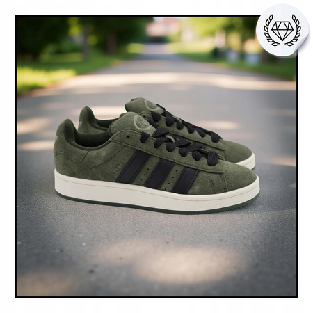 Buty męskie sportowe wygodne zielone sneakersy adidas campus jh9611