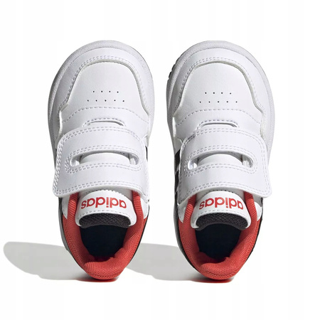 Buty Dziecięce Sneakersy Sportowe Białe Trampki Skóra ADIDAS HOOPS