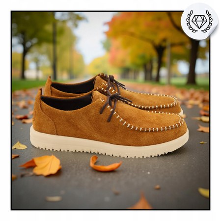 BUTY MĘSKIE LEKKIE MOKASYNY ZAMSZOWE HEYDUDE NXT MOC 43772 2KO