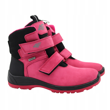 BUTY DZIECIĘCE 4F WYGODNE ZE SKÓRY WYSOKIE NA JESIEŃ ZIMĘ JOBMW252 55S 