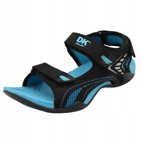 Sandały Damskie Lekkie Wygodne Przewiewne Na Lato DK 3431 BLK/BLUE