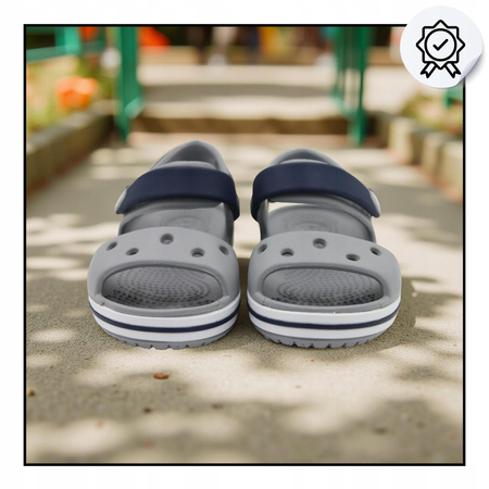 Sandałki dziecięce szare lekkie wygodne crocs crocband 12856 01u 