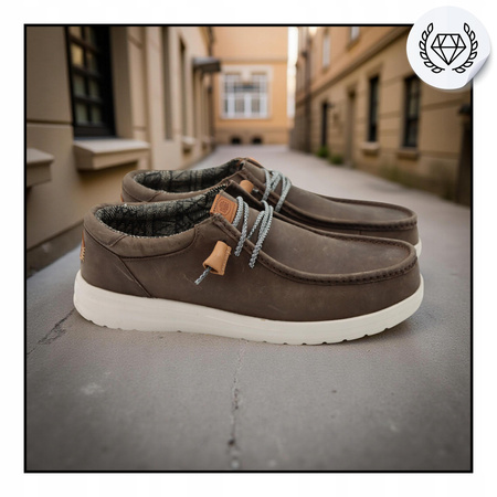 Buty męskie skórzane lekkie heydude wally grip craft leather 40175 030
