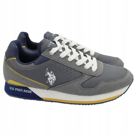 Buty Sneakersy Wygodne Męskie US POLO ASSN NOBIL003-GRY001