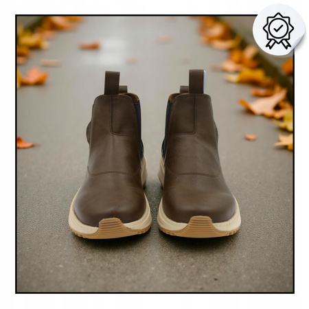 Buty męskie sztyblety brązowe wygodne lekkie wsuwane heydude 442932kx 