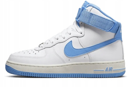 Buty Młodzieżowe Wysokie Wygodne Skóra Białe Rzep NIKE AIR FORCE