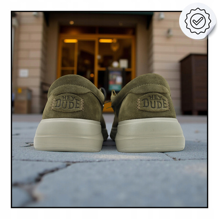 BUTY MĘSKIE LEKKIE MOKASYNY ZAMSZOWE HEYDUDE WALLY COMF SUEDE 419753AF 