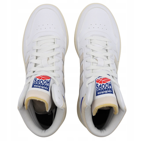 Buty Sneakersy Wysokie Białe Skóra Skórzane Wygodne ADIDAS HOOPS