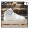 Buty Młodzieżowe Wysokie Wygodne Białe Skórzane NIKE AIR FORCE 1