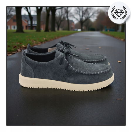 BUTY MĘSKIE LEKKIE MOKASYNY ZAMSZOWE HEYDUDE NXT MOC 43772 0OH