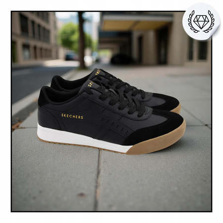 Buty męskie skechers czarne wygodne lekkie sneakersy 183280/blk 