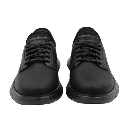 Buty męskie skórzane skechers czarne wygodne wsuwane 205046/bbk 