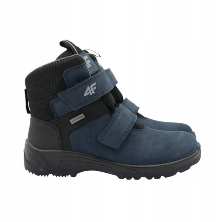 BUTY DZIECIĘCE 4F WYGODNE ZE SKÓRY WYSOKIE NA JESIEŃ ZIMĘ JOBMW25231S 