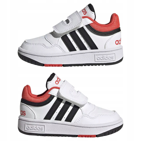 Buty Dziecięce Sneakersy Sportowe Białe Trampki Skóra ADIDAS HOOPS